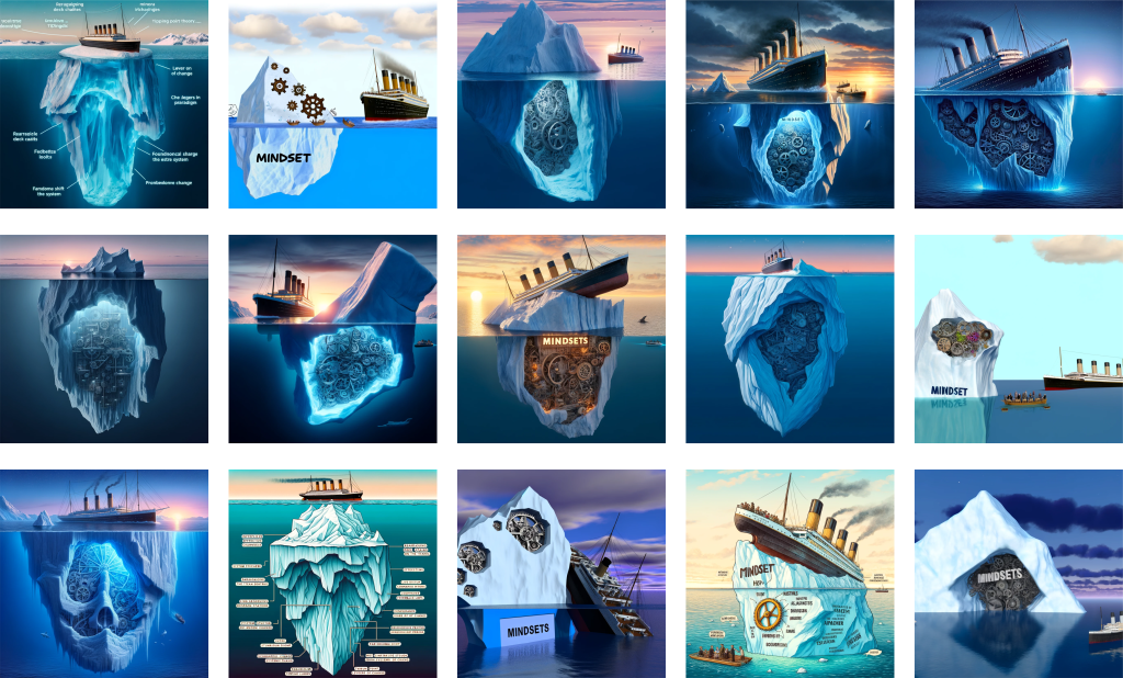 Icebergs and Mindsets: DALL-E failures