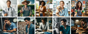 Generated by AI text of dream careers of high contribution, and the reality later in life